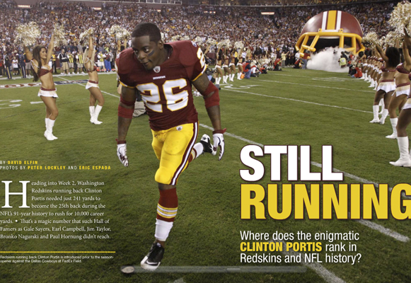 Clinton Portis of the Washington Redskins runs the football Stock